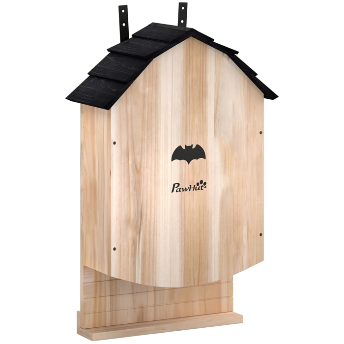 Abri à chauves-souris 3 chambres bois naturel noir