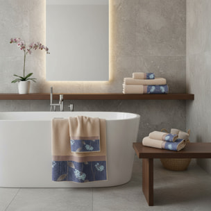 Set Spugna VERBENA 5 Pezzi: 2 Viso+2 Ospite + 1 Telo Bagno