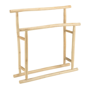 WILL - Porte-serviettes double portant en bois de teck naturel