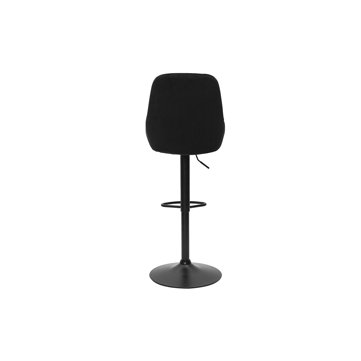 Tabourets de bar design réglables en tissu velours noir et métal noir 360° (lot de 2) HOLO
