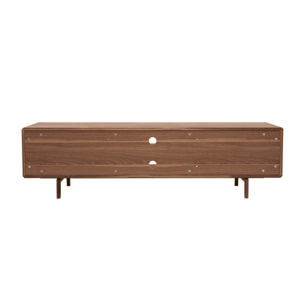 Meuble TV en bois foncé noyer 1portes 2 tiroirs L180 cm SUVA