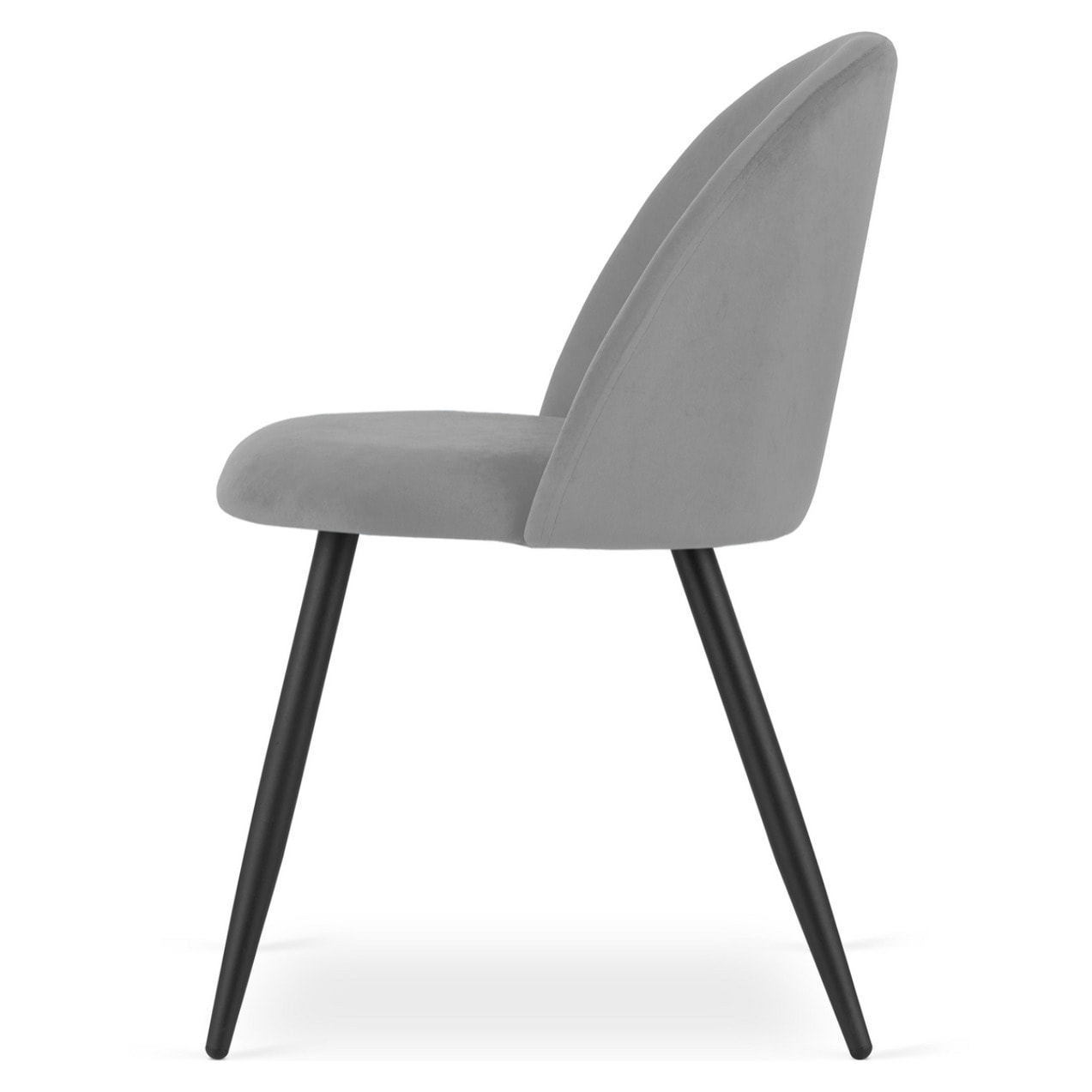 Set di 3 sedie Bello in velluto grigio chiaro e metallo nero