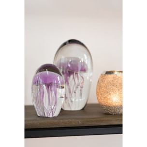 J-Line photophore Frosty Rond - verre - argent - small - 2 pcs