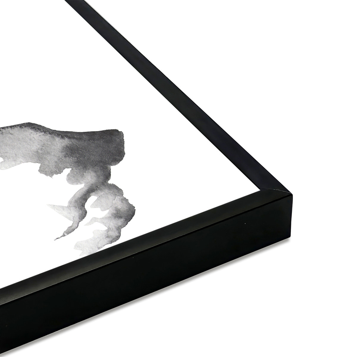 Affiche encadrée paysage poétique asiatique noir et blanc Affiche + cadre en métal - Noir