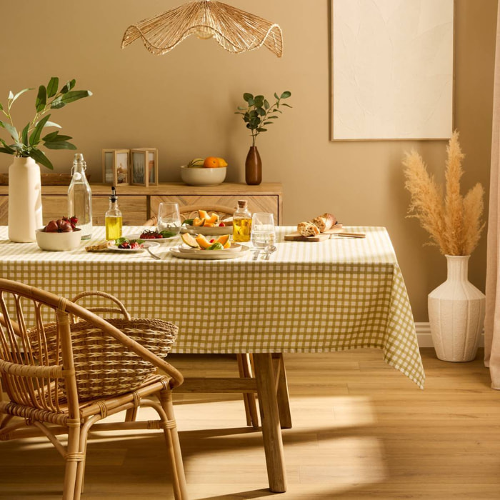 Nappe Fleur de rose 250x150cm vert clair