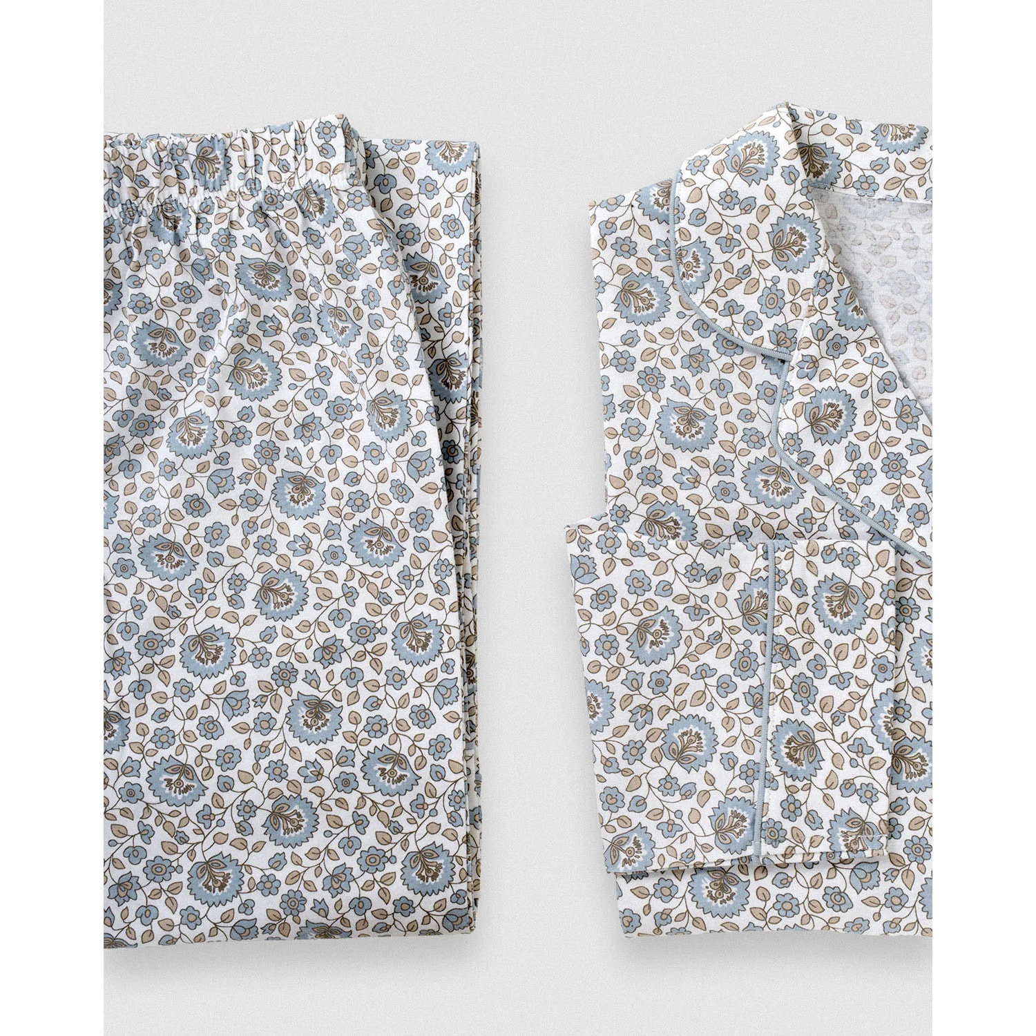 Pijama largo camisero algodón etri índigo