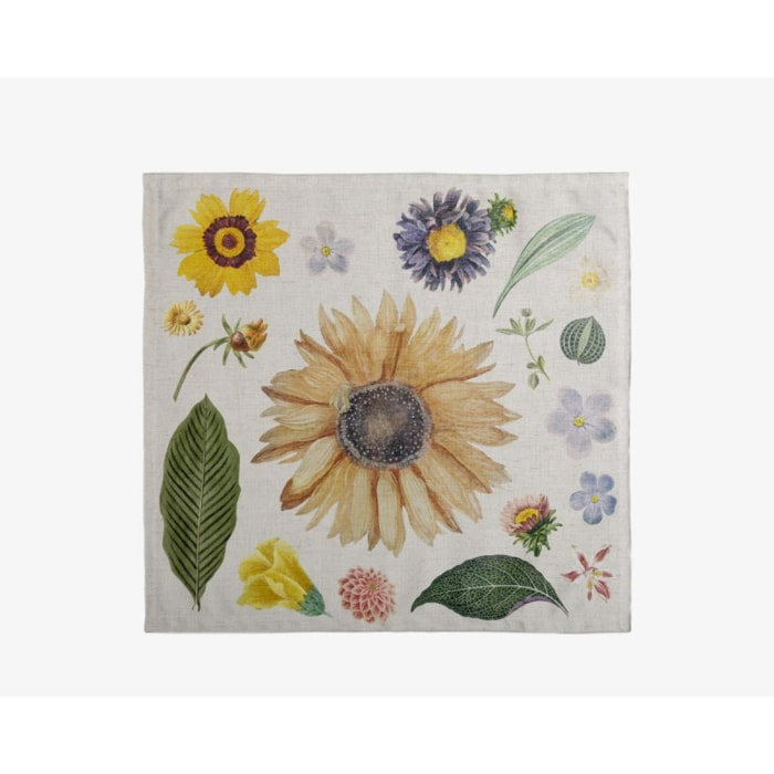 Set 4 servilletas watercolor flowers - blanco - 43x43x1cm