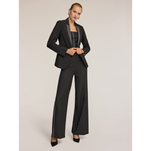 Motivi - Blazer in tela misto lana con impunture - Grigio