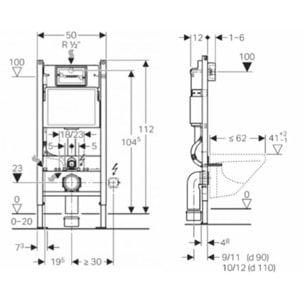 Pack WC Bâti-support Duofix + WC sans bride Tornado Quiet SAT Delano + Abattant softclose + Plaque Blanche