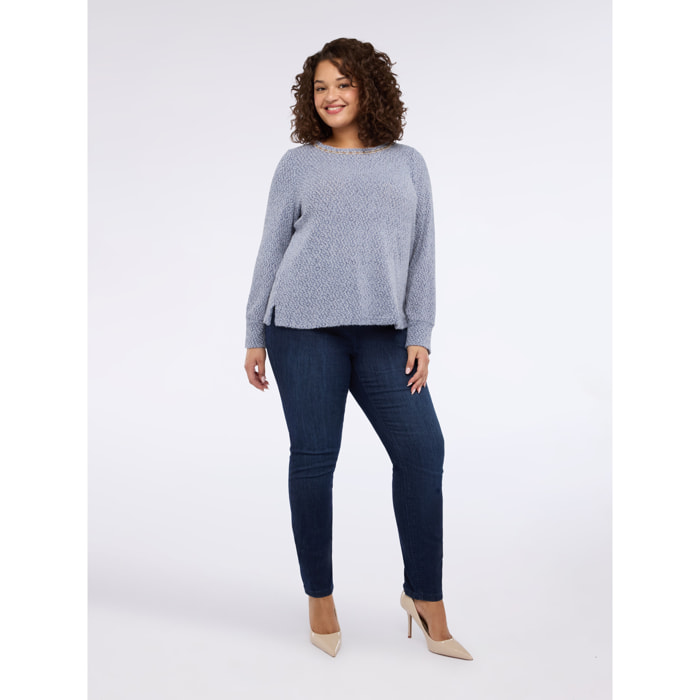 Fiorella Rubino - T-shirt in jersey con dettaglio sullo scollo - Azzurro