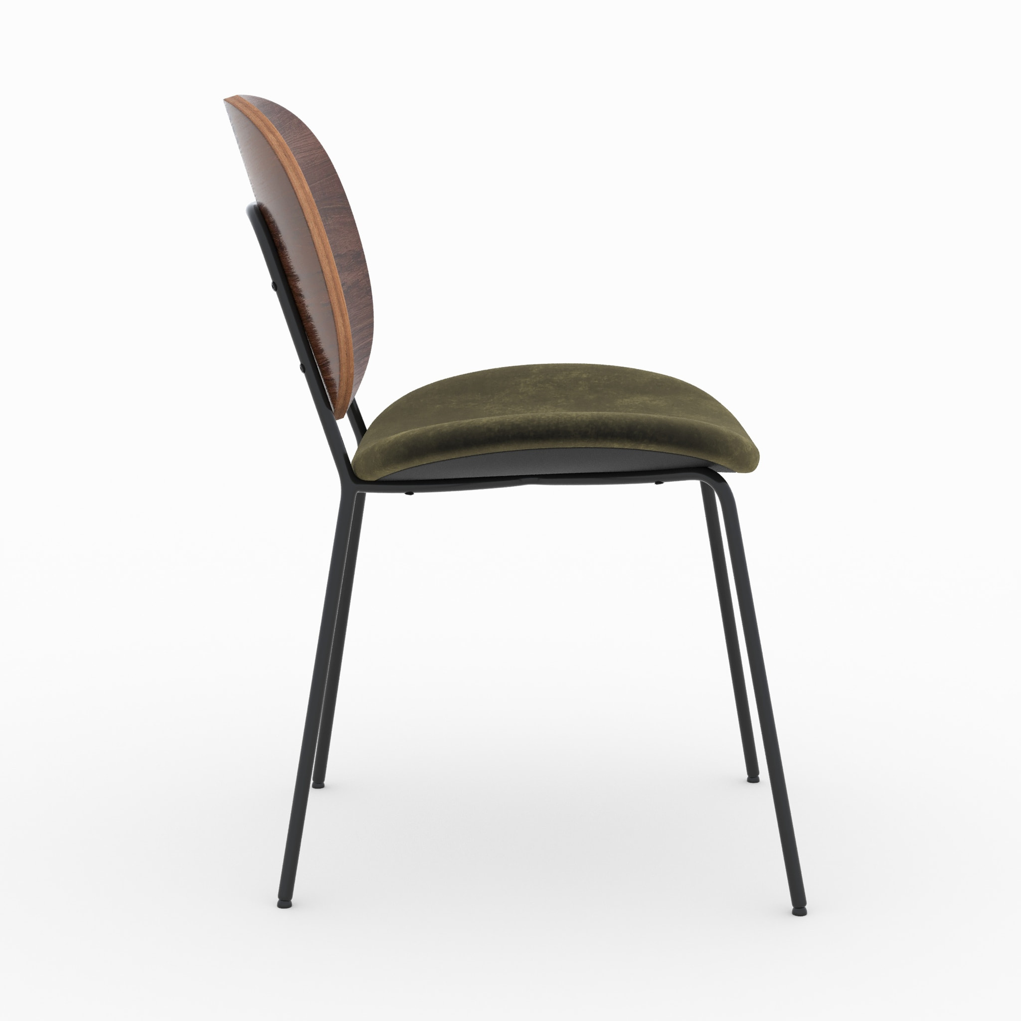 Lot de 2 chaises en velours vert kaki - Simone
