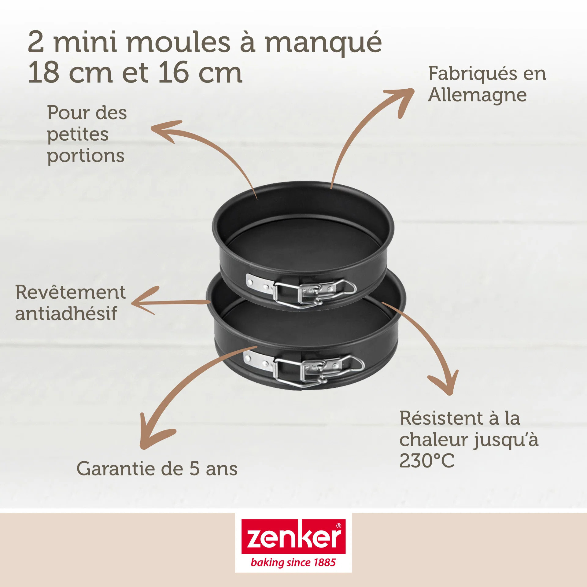 Lot de 2 mini moules à manqué à charnière Zenker Special Mini