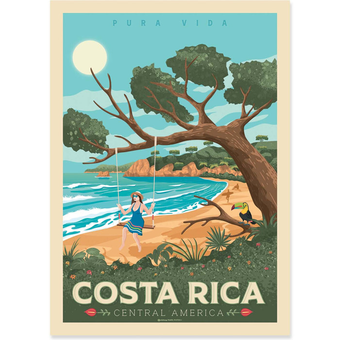 Affiche - Costa Rica - Olahoop Travel Posters