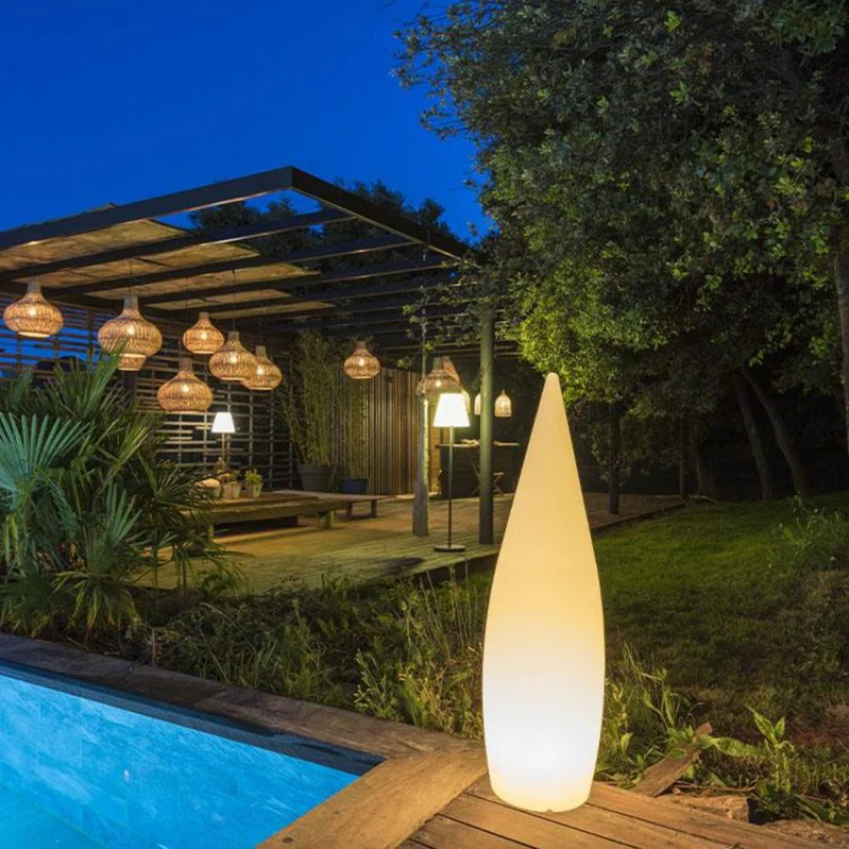 Lampadaire sans fil CLASSY RGB H120CM