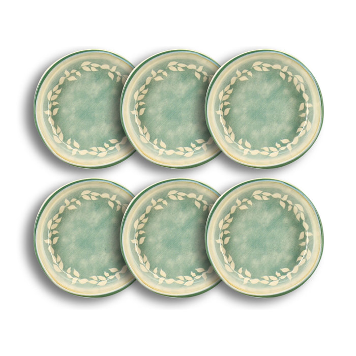 Lot de 6 coupelles en faïence verte 20cm CAPRIA