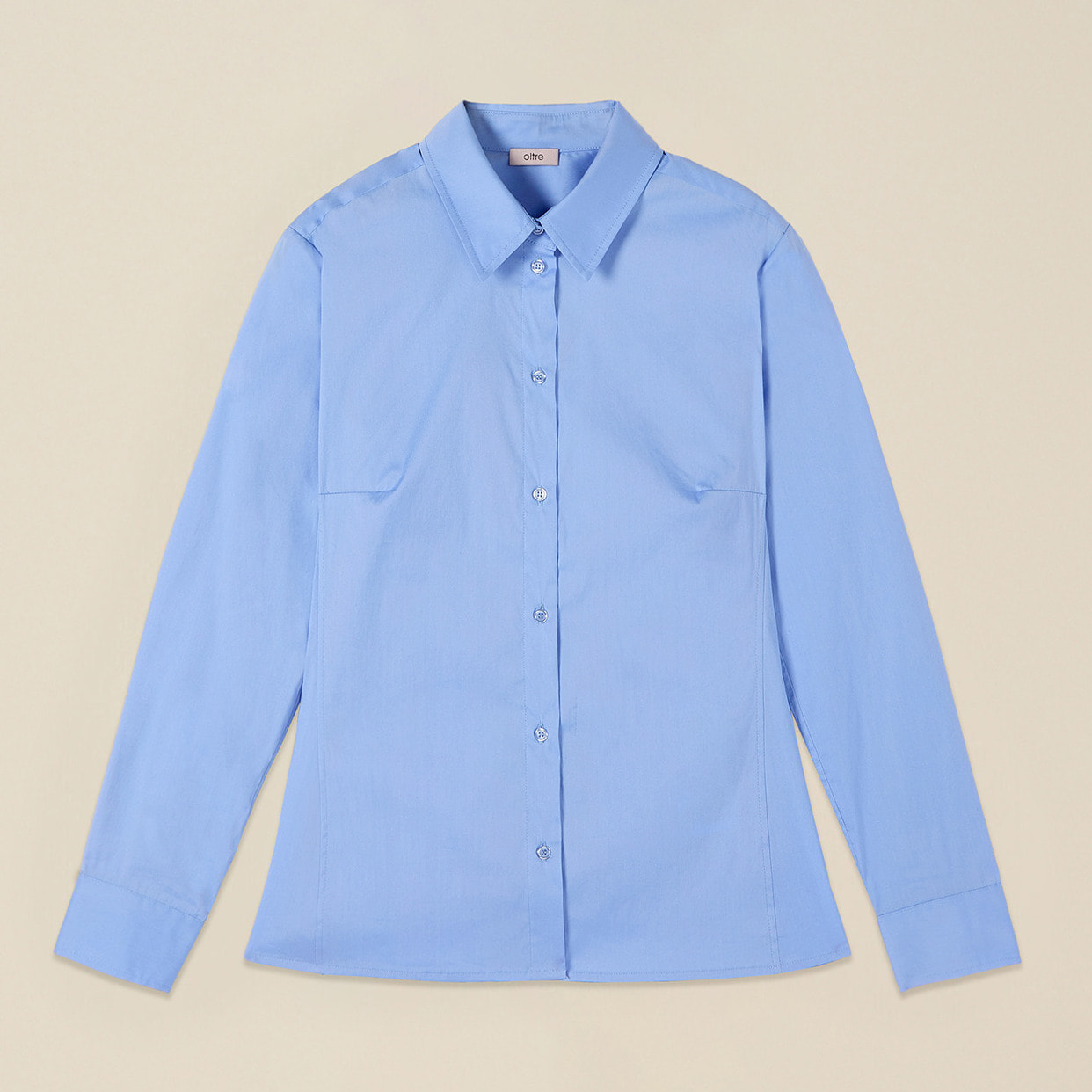 Oltre - Camicia basic in popeline - Azzurro
