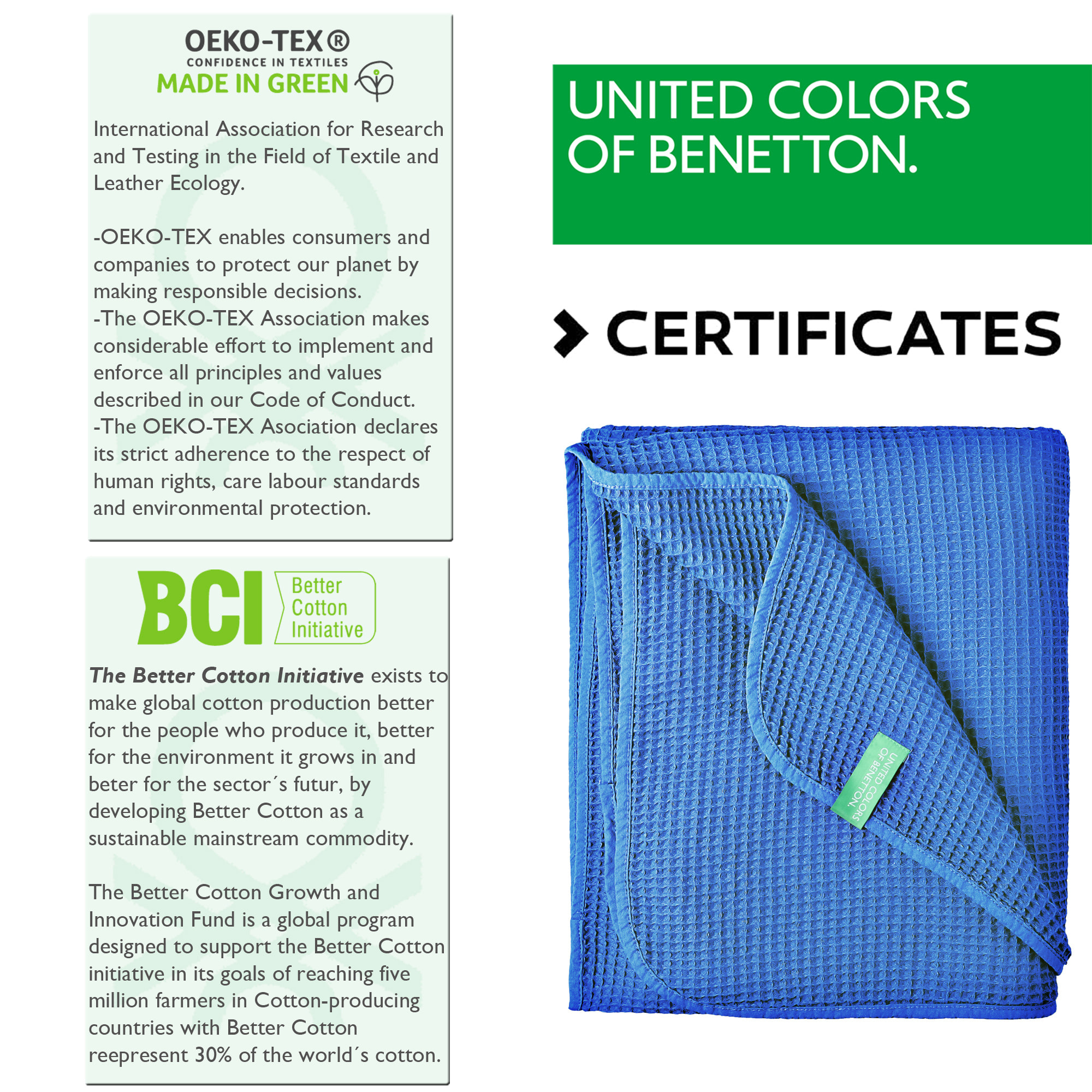 Manta clásica benetton azul