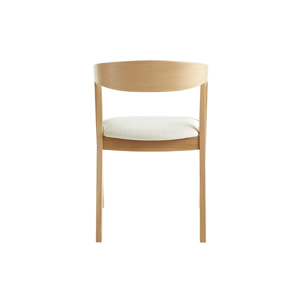 Chaises scandinaves empilables en bois clair chêne et tissu effet laine bouclée blanc cassé (lot de 2) LOVA