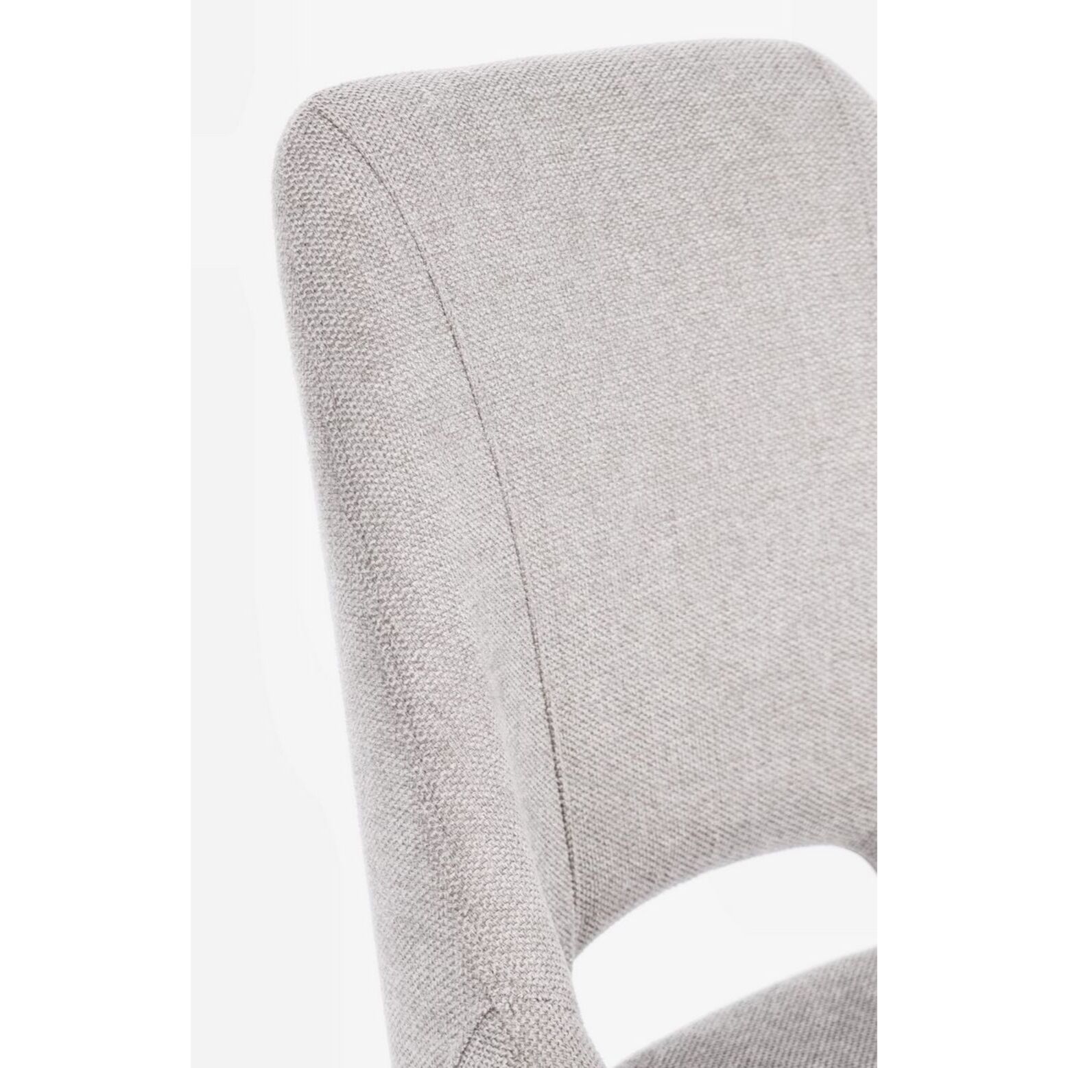 Set di sedie KASHAR in tessuto grigio chiaro e gambe acciaio