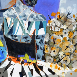 Affiche collage arlesienne Affiche sous cadre noir