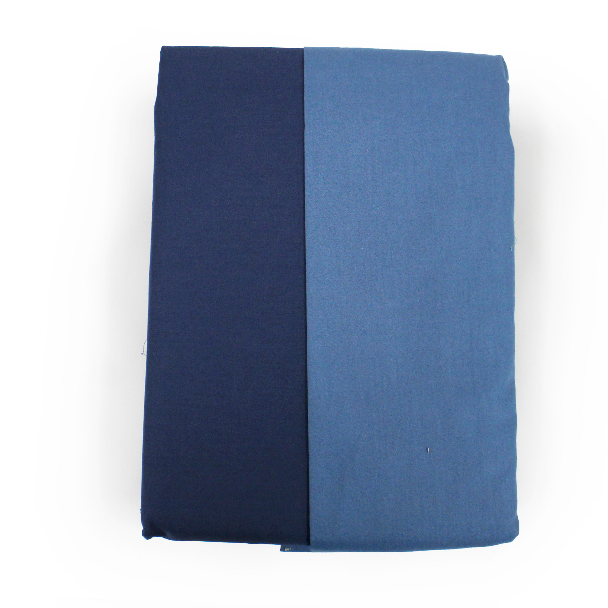 White & White Parure copripiumino singolo Bicolore 100% cotone percalle Blu notte e Blu chiaro