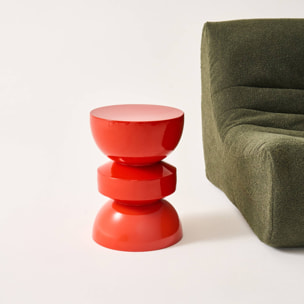 Table d'appoint, bout de canapé, table de chevet métal effet glossy Ø32 x H44,5cm ASSA