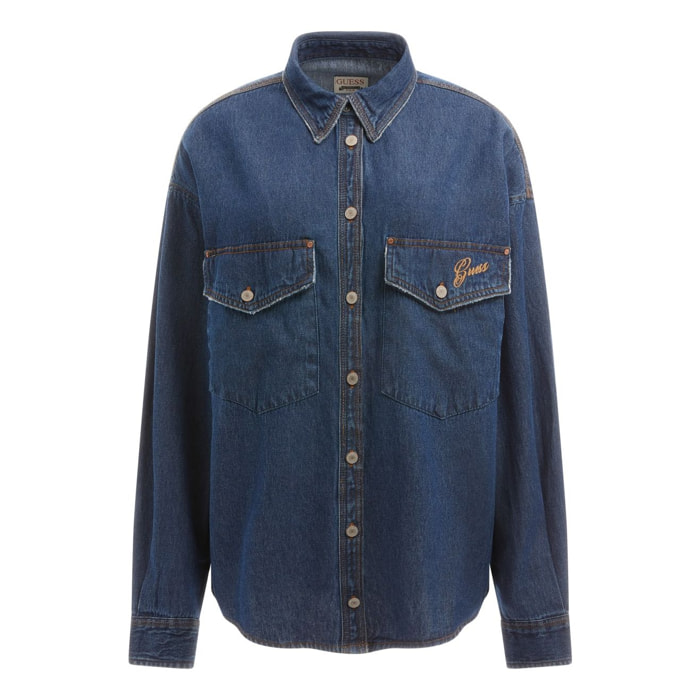 Chemise Lara - 100% coton - bleu denim