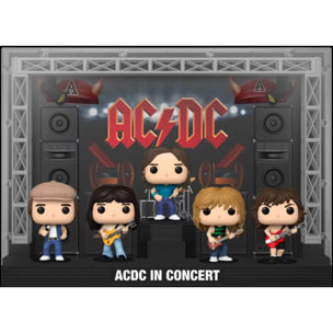 AC/DC Funko Pop Moments Dlx Vinile 5 Figure AC/DC In Concerto 9 Cm