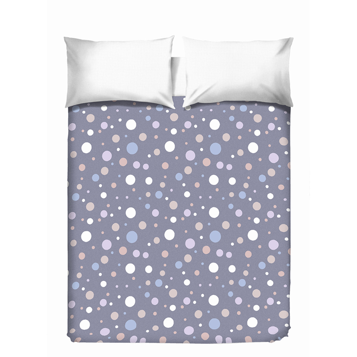 Copriletto di cotone Palla grigio