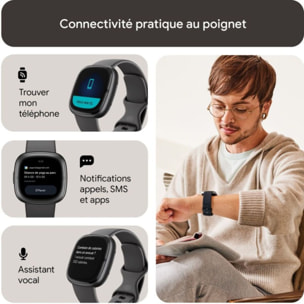 Montre santé FITBIT Sense 2 Aluminium Graphite et Gris ombre
