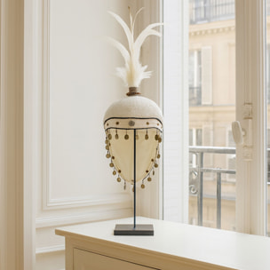 Coiffe traditionnelle en plumes et perles  SANATH