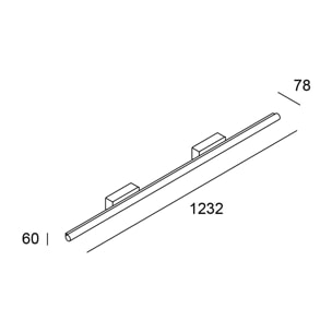 LEDS C4 Baño IP44 Toilet Slim 1232mm LED 43.6 Blanco cálido - 3000K ON-OFF Cromo 3472lm