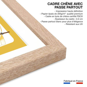 Affiche enfant animaux d' australie  Affiche + cadre en bois - Chêne