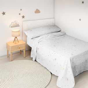 Juego de Sábanas Estampadas - Infantil - Incluye 1 Funda de Almohada - 100% Algodón - Pegaso Mágico Reverso