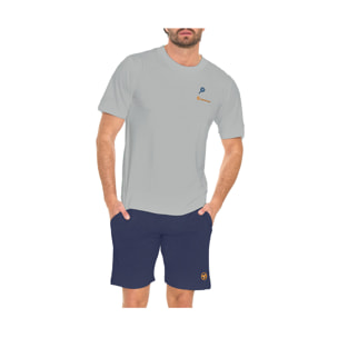 Sergio Tacchini Completo corto da Uomo in Jersey di Cotone, Art. 95B2 Grigio Melange