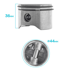 Gruppo termico motozappa 52cc - ricambio compatibile cilindro + pistone 2 tempi