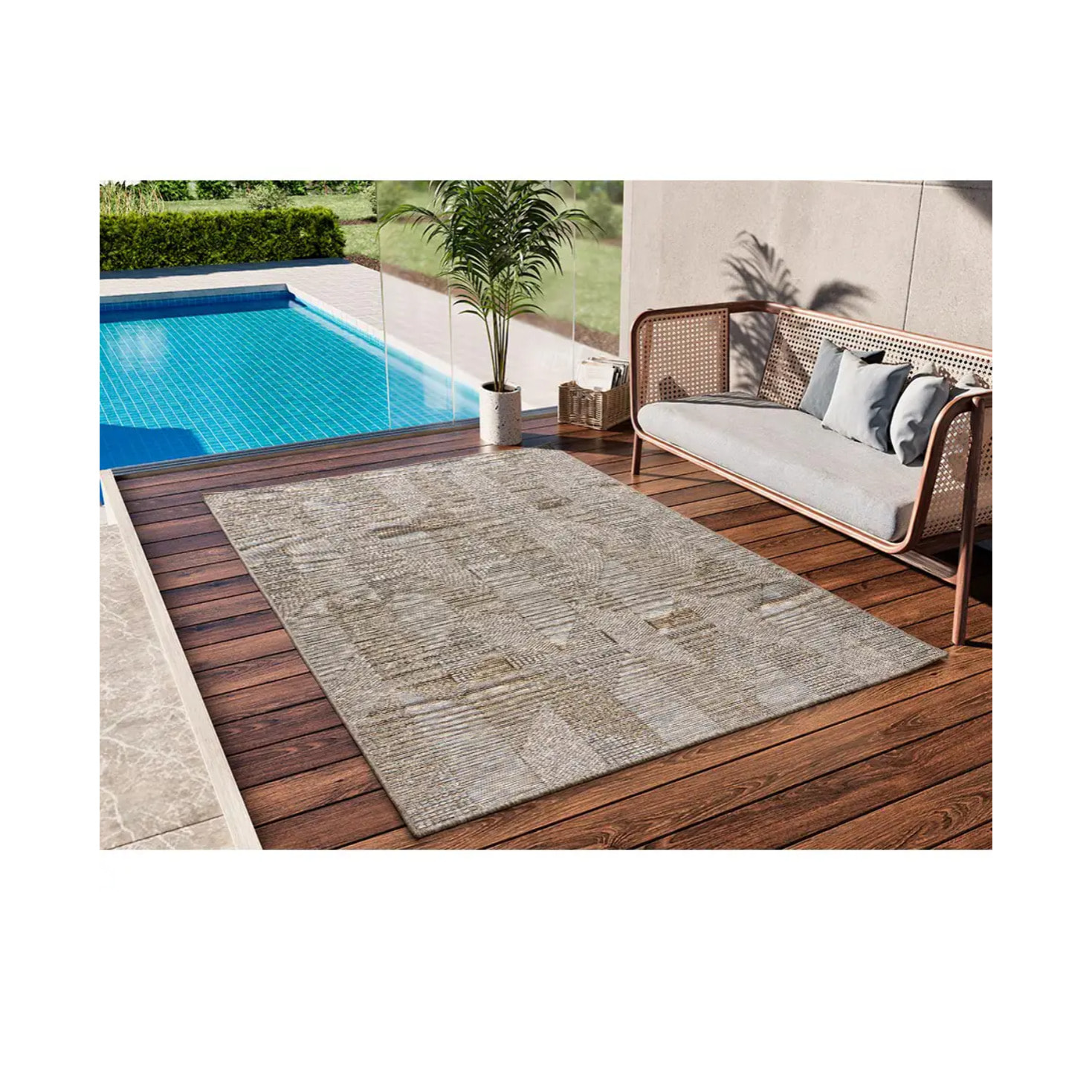 ORIA Alfombra de exterior beige, varias medidas disponibles.