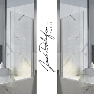 Pack baignoire droite 170 X 75 Brive + pare bain avec vidage noir mat