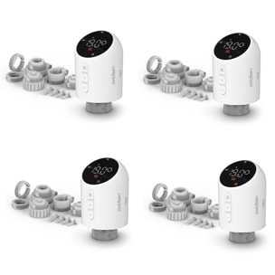 Lot de 4 vannes thermostatiques connectées HomeFlow TRV de chez Avidsen