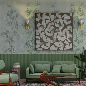 Carta da Parati Foresta di Bambù in Stile Acquerello Giapponese