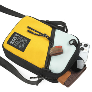 Bandolera Hombre Vegana Lois Cedar Mostaza-Menta