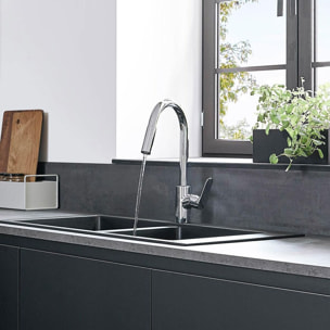 Mitigeur de cuisine Focus M41 , avec douchette extractible 2 jets chromé - HANSGROHE - 31815000