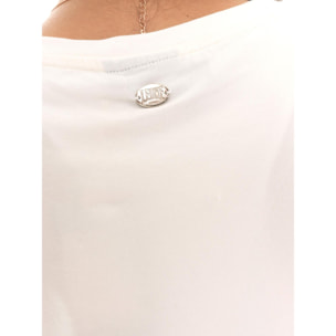 T-shirt donna a manica corta con placchetta Leone 1947 Never Without