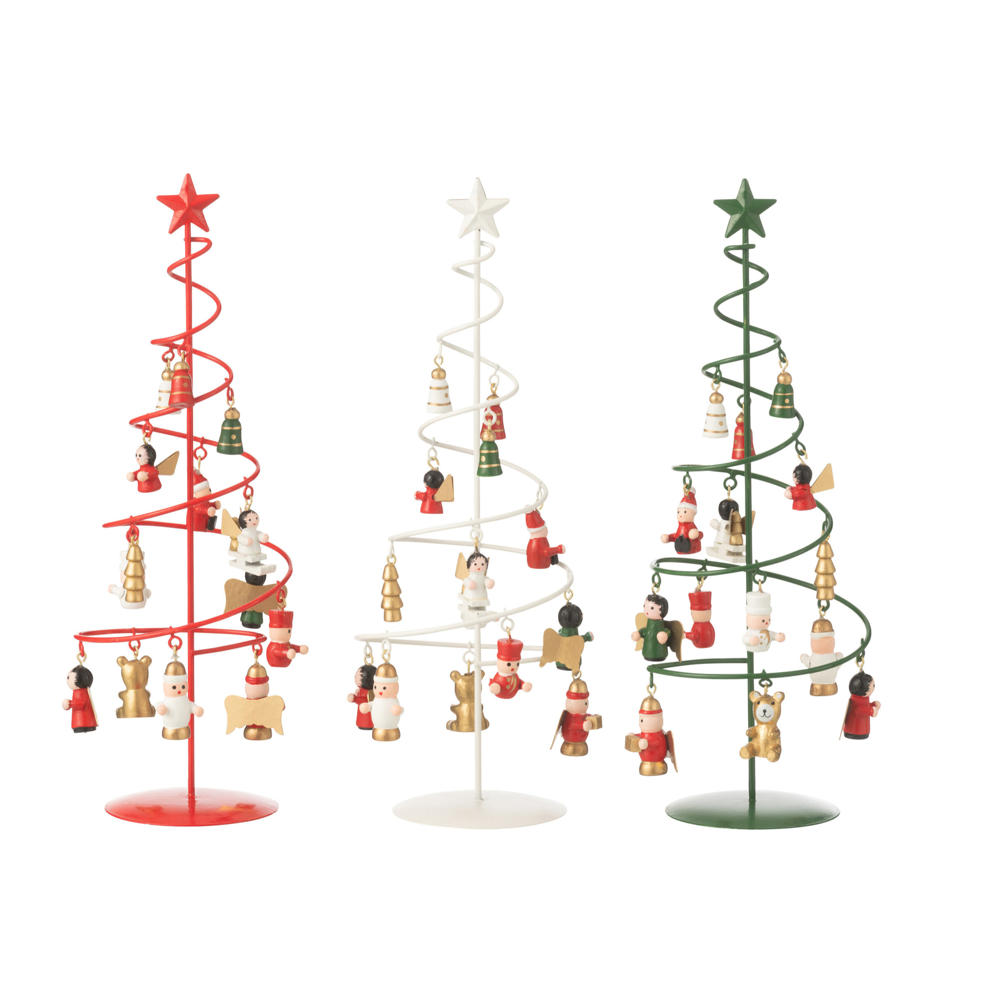 J-Line décoration arbre De Noël + figurines Tourbillon - métal - mix - 3 pcs