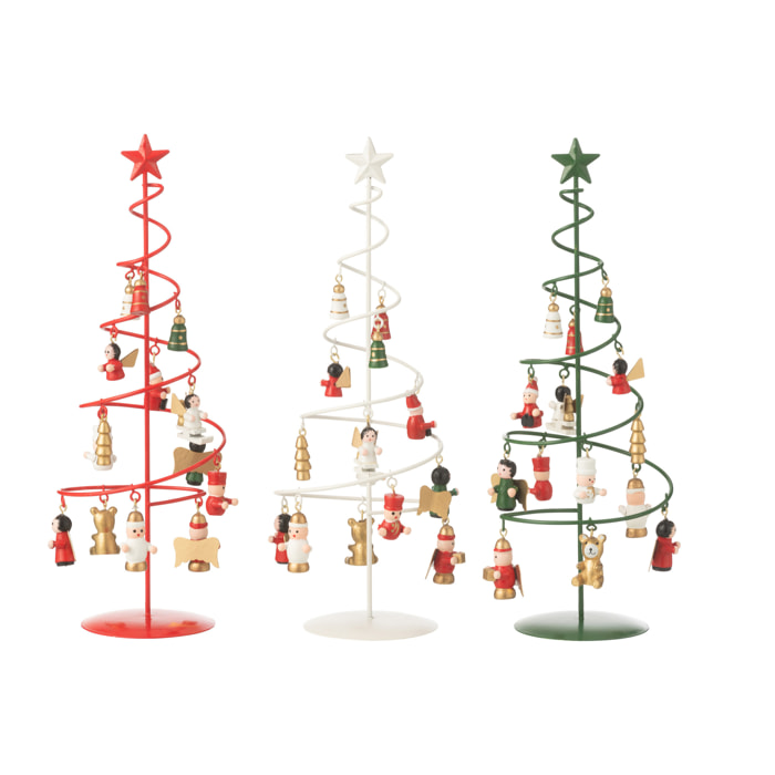 J-Line décoration arbre De Noël + figurines Tourbillon - métal - mix - 3 pcs