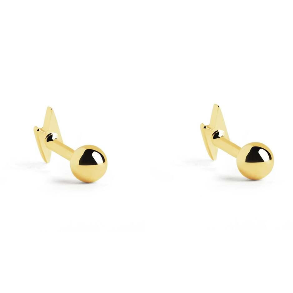 Pendientes Kids Rayo Plata Baño Oro