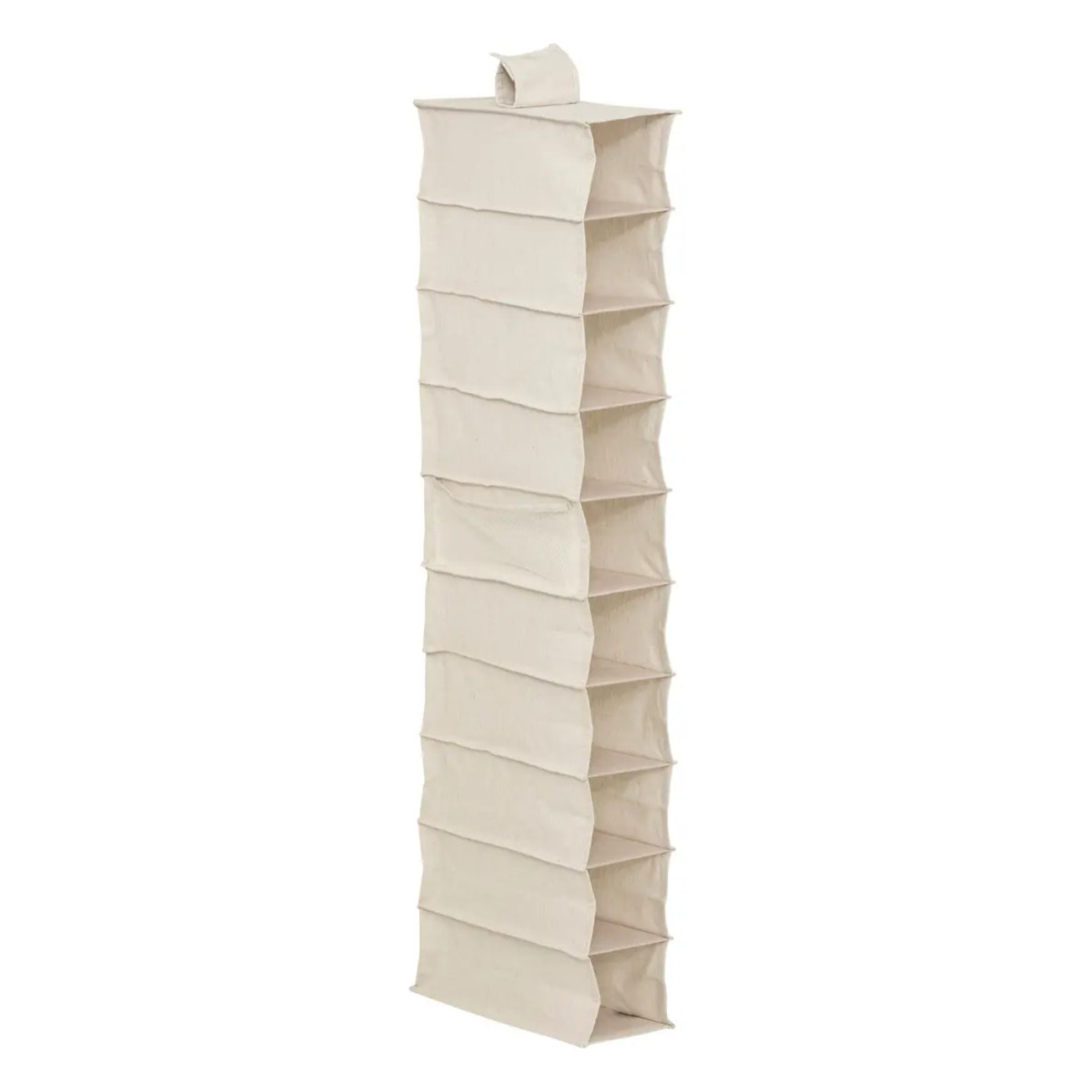 Rangement chaussures "Groomy" 10 cases avec panier beige 128x15,5cm