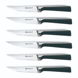 Set de 6 couteaux à steak en acier noir  - "Scintibois"