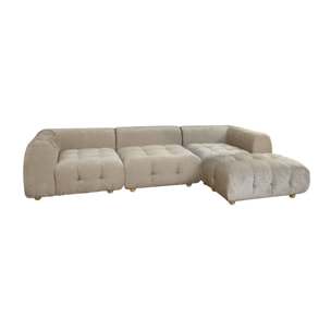 Canapé 4 places en velours beige TWIGGY