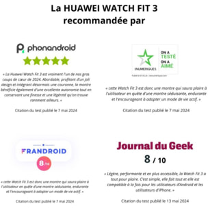 Montre connectée HUAWEI Pack Watch Fit 3 Noir + buds SE 2 BLanc